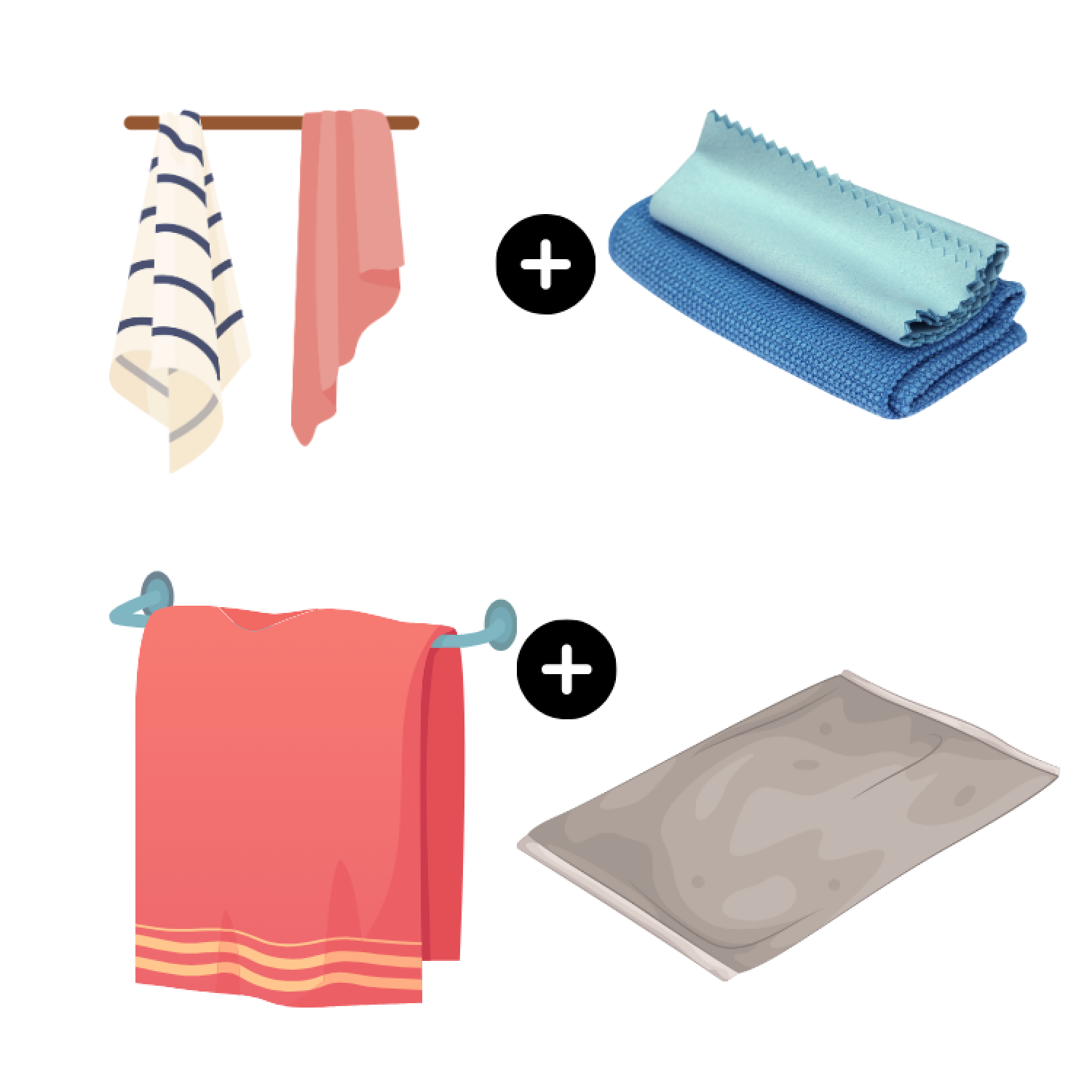 Kit - Linge de maison salle de bains et cuisine