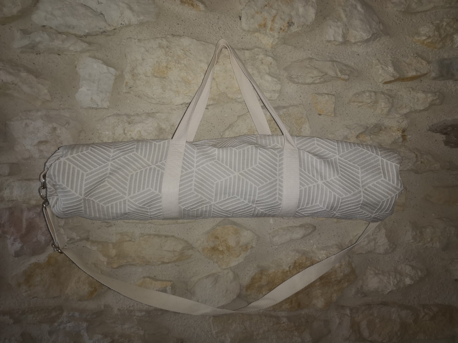Sac pour tapis de yoga  -blanc formes géométriques- — visuel 3